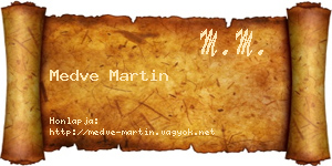 Medve Martin névjegykártya